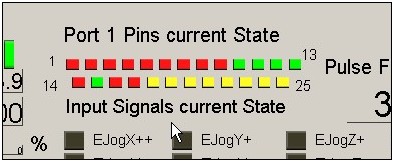 What are the OEM Code of LEDs used in "Port 1 Pins current State"?